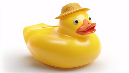Bright yellow-billed cap, 3D model, isolated against a clean white backdrop