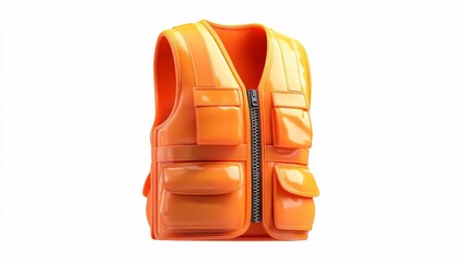 3D orange safety vest, ensuring safety and visibility in low-light or high-risk situations.