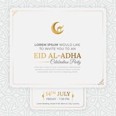 Eid al-Adha celebration party invitation card, social media post template