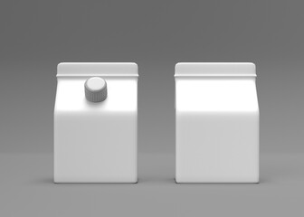 Two Blank White Gable Top Carton Mockups for Packaging Design