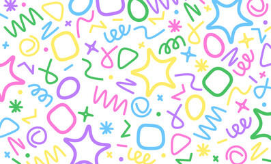 colorful doodle line cute illustration background backdrop