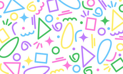 seamless pattern line doodle colorful abstract illustration