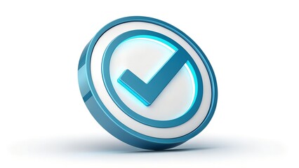 Decorative blue square contour checkbox green color tick approval confirmation chek mark internet symbol pictogram vector illustration

