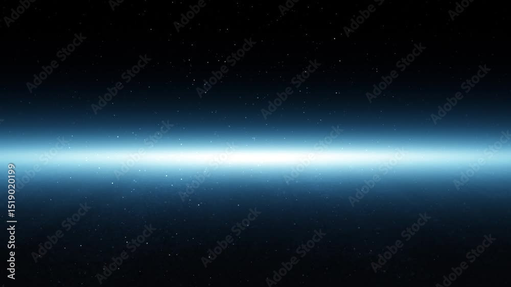 Poster artistic empty glowing blue stage with blurred particles loop motion background.