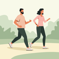 A man and woman are doing work out at the city park