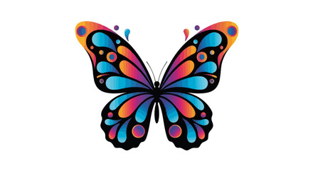 Vibrant Rainbow Butterfly with Intricate Wing Design