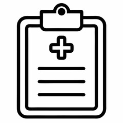 Medical Clipboard vector icon on white background 