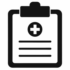 Medical Clipboard vector icon on white background 
