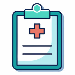 Fototapeta premium Medical Clipboard vector icon on white background 