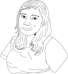 sketch of a female in vector art 