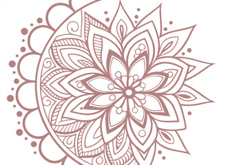 Rose gold mandala with delicate floral design