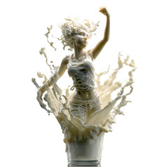 Abstract Dairy Art Portraying Strength and Vitality of a Young Female Figure
