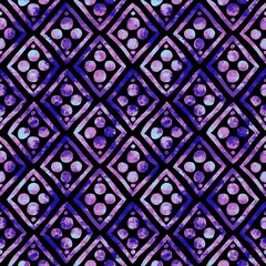 Obraz premium colorful seamless pattern, geometric elements in purple on black background