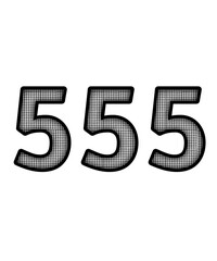 Black and white color numbers 555
