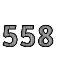 Black and white color numbers 558