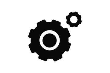 Gear settings icon. Separate cogwheel on transparent background. Icon for app or website.