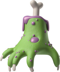 Naklejka premium Zombie's green spider hand
