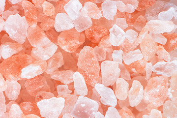 Closeup view of Himalayan salt crystals. Natural rock salt