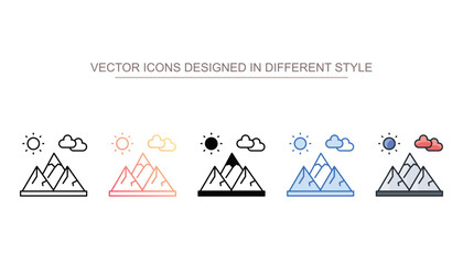 Mountain icon design with white background stock illustration