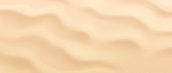 Sandy background, top view. Abstract sand texture with gentle waves in soft beige tones. Mimics natural sand dunes. Perfect for backgrounds and design projects. Warm soothing hues.