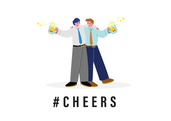 ビールを飲む会社員