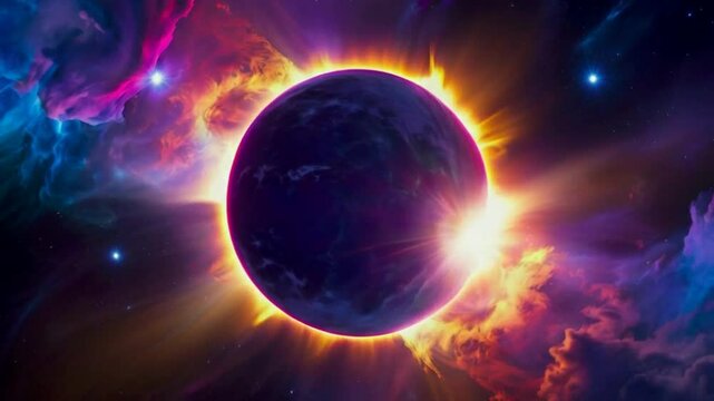 A celestial body with a glowing ring in space.