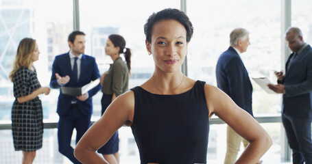 Office, businesswoman and portrait with attorney for about us, professional career and confidence....
