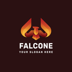 Falcon Logo, Bird colorful logo vector icon illustration