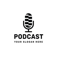 Podcast logo vector icon illustration