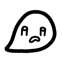Ghost style crying face character