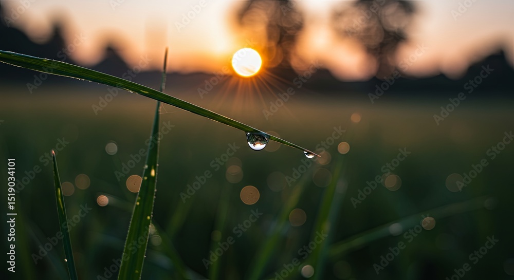 Poster a single leaf with a drop of water on it