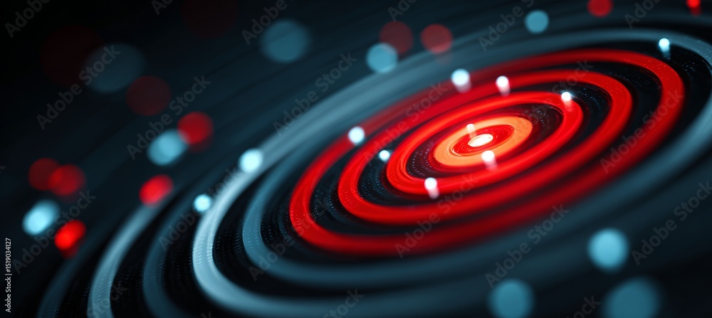 Poster Virtual dartboard target. Business focus aim for success achievement. Generative AI technology.	
