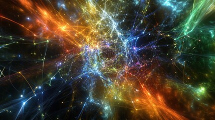 Fototapeta premium Abstract network of vibrant energy streams