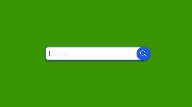 Animation of Searching bar on green background. Full HD. 4K