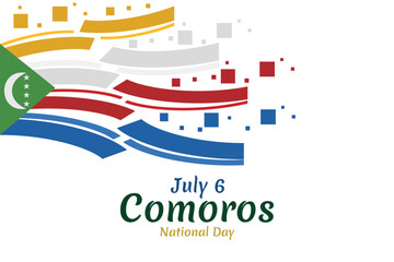 July 6, National Day of Comoros vector illustration. Suitable for greeting card, poster and banner.
