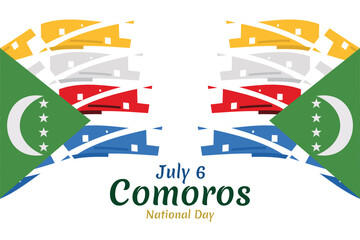 July 6, National Day of Comoros vector illustration. Suitable for greeting card, poster and banner.