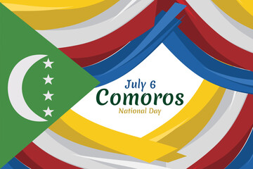 July 6, National Day of Comoros vector illustration. Suitable for greeting card, poster and banner.