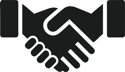 Simple handshake icon representing business partnership agreement or collaboration