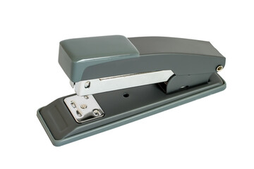 Hand stapler for stapling papers on a white background. Modern stationery stapler close-up.