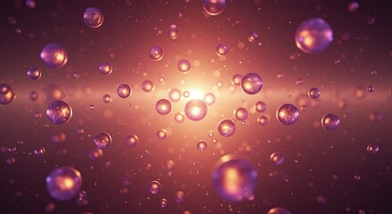 Abstract Spheres Floating in Space with Light