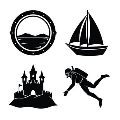 silhouette art sea element