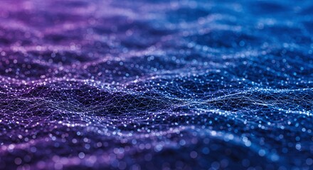 Abstract Digital Network Background with Glowing Particles