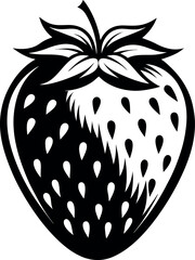 Strawberry illustration with simple elegant and stylized design vector silhouette Generative AI