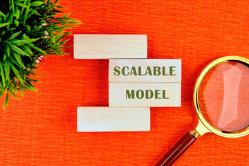 The concept phrase of the SCALABLE MODEL. Conceptual business model symbol. Copy space