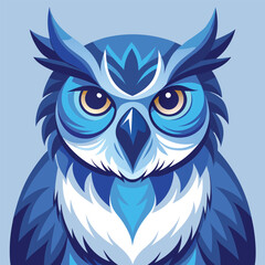 Obraz premium Wise Owl's Gaze: A majestic, captivating owl gazes intensely, its features rendered in a stylized, artistic manner. Perfect for adding a touch of wisdom and intrigue.
