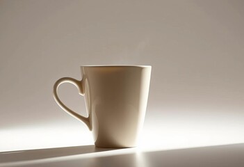 Silhouette of a classic coffee cup with a slender handle, clean lines,  simple,  minimal
