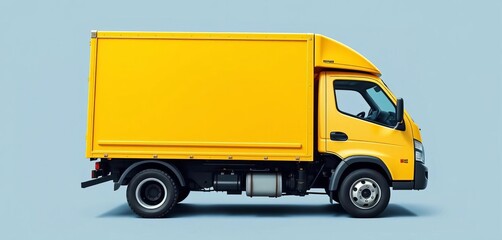 Side view of a delivery truck, clean design, simple lines,  freight,  flat design