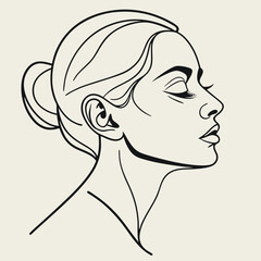 Continuous Line Face Drawing – Minimal Art