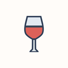 Wine Glass Icon – Flat Beverage Illustration