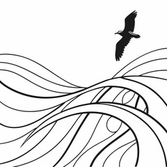 Fototapeta premium Minimal Abstract Line Wave Background.